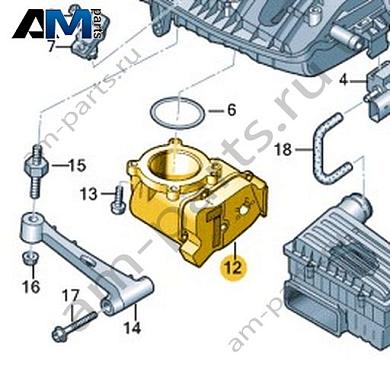 Корпус дроссельной заслонки VAG 06K133062EКупить корпус дроссельной заслонки 06K133062E для Фольксваген/Ауди/Шкода на выгодных условиях