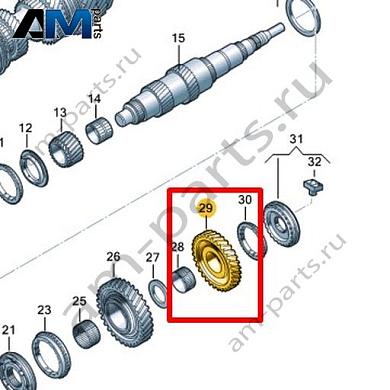 Свободно вращающаяся шестерня VAG 0CB311215AКупить свободно вращающуюся шестерню 0CB311215A на Фольксваген/Ауди/Шкоду- выгодные цены