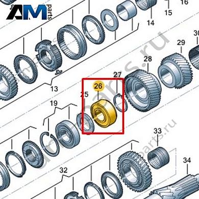 Конический роликовый подшипник VAG 0F6311123Купить конический роликовый подшипник 0F6311123 для Фольксваген/Ауди/Шкода- бесплатная доставка