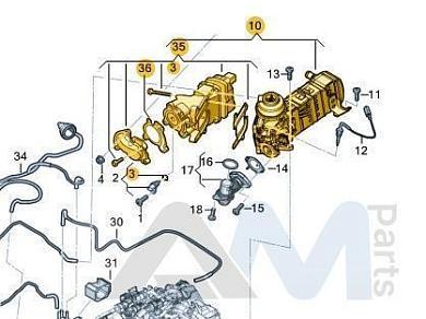 Радиатор рециркуляции ОГ 059131511EK Volkswagen Touareg III (2018-2023) 2.0TFSI