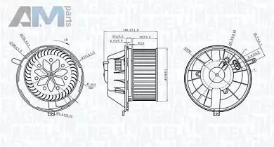 Вентилятор салона MAGNETI MARELLI (069412229010) для Audi Q3 (8U) 2.0TFSI (220/180 л.с.) CULC/CULB