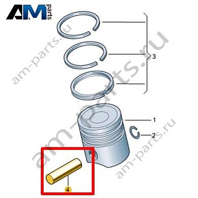 Поршневой палец VAG 0XW107411Купить поршневой палец 0XW107411 на Фольксваген/Ауди/Шкоду- выгодные цены