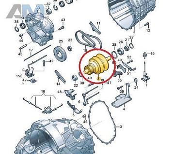 Ведомый вал (шкив 1) 0AW331103 Audi A4 (B8) 2012-2014 0AW (7-АКП)