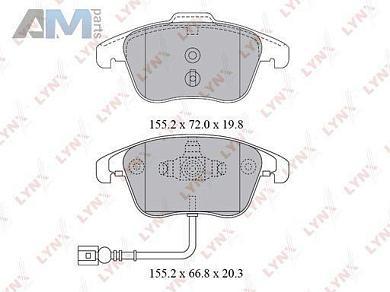 Колодки тормозные передние LYNX для Tiguan (2007-2011) BD-8038