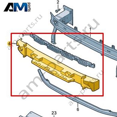 Вспененный наполнитель переднего бампера Volkswagen T-Roc 2018-2024 2GA807248Купить вспененный наполнитель переднего бампера 2GA807248 для Фольксваген Т-рок 2018-2024- минимальная цена