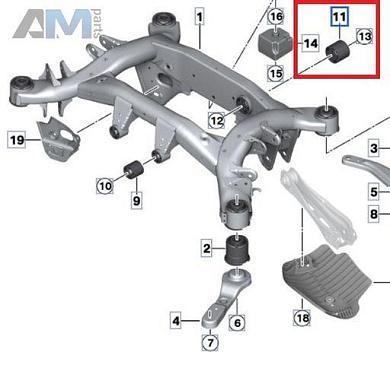 Сайлентблок подрамника задний 33316882543 для BMW X3 (G01) 2017-2024
