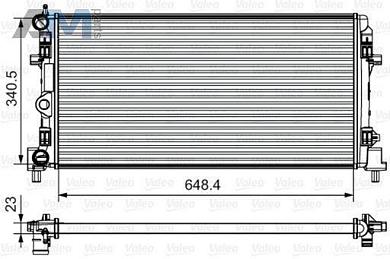 Радиатор охлаждения двигателя VALEO (735554) для Skoda Yeti (2009-2018) 1.6SRE (110 л.с.)
