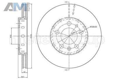 Передние тормозные диски CIFAM 800390C для Audi A1 (8X) 2011-2018
