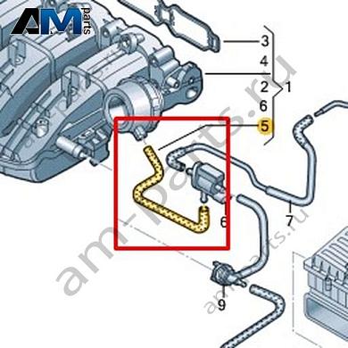 Соединительный шланг VAG 06K133595Купить соединительный шланг 06K133595 на Фольксваген/Ауди/Шкоду- бесплатная доставка