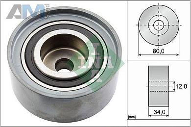 Паразитный ролик ремня генератора INA (532052710) на Volkswagen Tiguan I рестайлинг 2.0 дизель