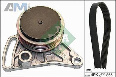 Комплект замены ремня генератора INA (529009910) на Volkswagen Passat B5 (1997-2005) 1.8T