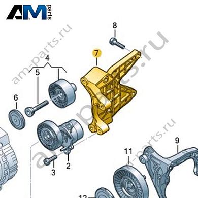 Кронштейн генератора VAG 06M903143ACКупить кронштейн генератора 06M903143AC на Фольксваген/Ауди/Шкоду- спец. Цена