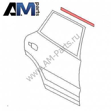 Декоративная накладка крыши хром задняя правая Volkswagen Touareg (2011-2014) (хром) 7P08539087Z7