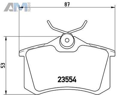 Задние тормозные колодки BREMBO P85020 на Audi A1 (8X) 2011-2018