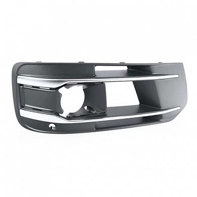 Решетка бампера правая с ПТФ (хром) Ауди Q7 4М (рестайлинг) 4M0807682AA4W3