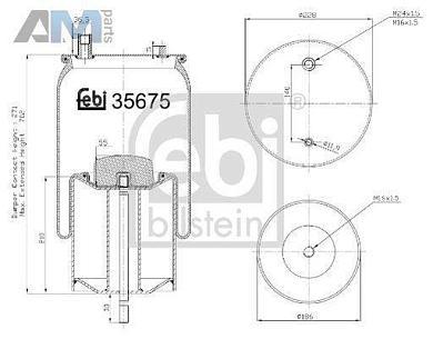 Отбойник переднего амортизатора (36725) FEBI Audi A5 (8T) 2007-2016