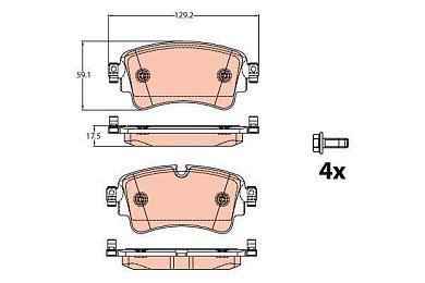 Комплект задних тормозных колодок TRW GDB2132 на Audi A7 (4K)