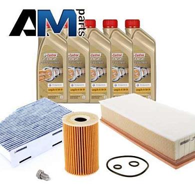 Комплект неоригинальных фильтров и моторное масло LL3 5W30 504/507 для ТО-1/3 Фольксваген Пассат В7 2.0 TDI 170 л.с.