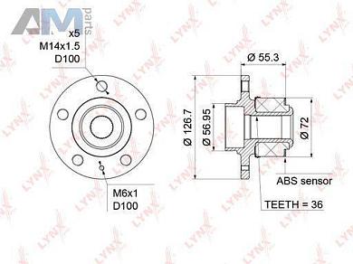 Ступица передняя в сборе LYNX для Fabia Mk2/Mk3 WH-1197