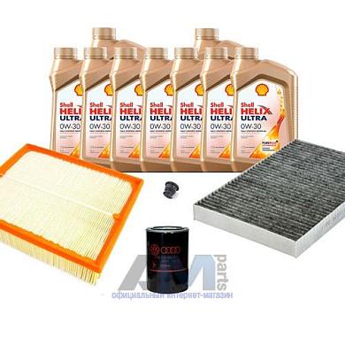 Комплект фильтров для ТО-1/3 Audi A6 (С5) 1.8T с маслом Shell 0W30