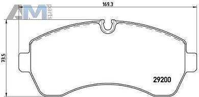 Передние тормозные колодки BREMBO P50059  Volkswagen Crafter (2006-2016)
