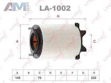 Фильтр. элемент Воздушный фильтра LA1002 (LYNXauto) для автомобилей VAG аналог 1K0129620CКупить фильтр элемент возд. фильтра LA1002 производства LYNXauto для Фольксваген/Ауди/Шкода по специальной цене
