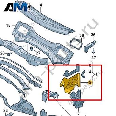 Стойка A VAG 1T0802126HКупить стойку A 1T0802126H на Фольксваген/Ауди/Шкоду- акция