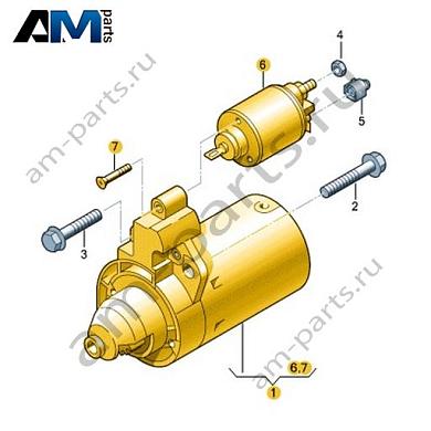 Стартер VAG 06M911024Купить стартер 06M911024 для Фольксваген/Ауди/Шкода- бесплатная доставка