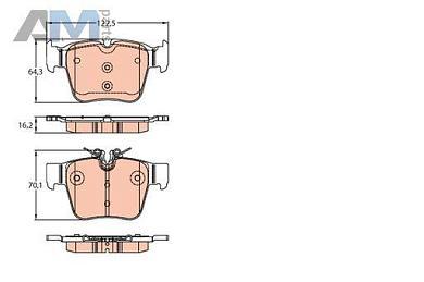 Задние тормозные колодки (GDB2154) TRW для Mercedes C-Class W205 C450