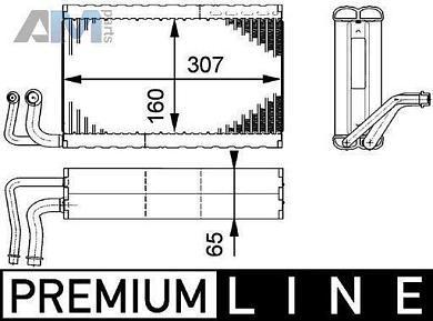 Испаритель кондиционера (MAHLE/KNECHT) AE68000P для BMW 5 серия (E60 ) 2003-2009 530xi