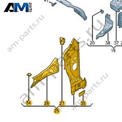 Внутренняя часть стойки A Volkswagen Taigo 2022-2024 2G7802124Купить внутреннюю часть стойки A 2G7802124 на Фольксваген Тайго 2022-2024 на выгодных условиях