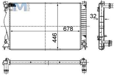Радиатор охлаждения двигателя MAHLE/KNECHT (CR978000S) на Audi A6 (С6) 2004-2011 3.2FSI