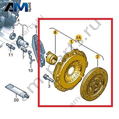 Комплект деталей сцепления VAG 03L198141Купить комплект деталей сцепления 03L198141 Фольксваген/Ауди/Шкода- бесплатная доставка