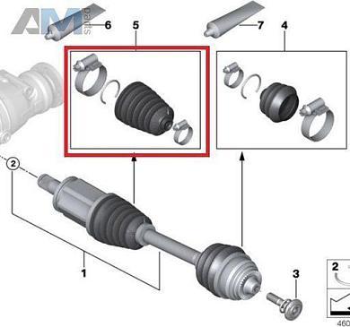 Пыльник внутреннего ШРУСа 31608657288 на BMW 5 Серии (G30) 2017-2023