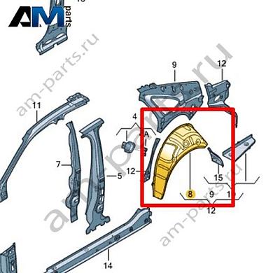 Подкрылок Volkswagen Jetta VII 2020-2024 17A809412AКупить подкрылок 17A809412A на Фольксваген Джетта VII 2020-2024 по минимальной цене