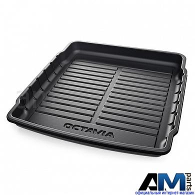 Коврик багажника резиновый с бортиком (поддон) на Octavia A7 II рестайлинг (седан) 5E5061162