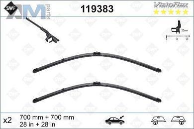 Комплект щеток стеклоочистителя (119383) SWF для Volkswagen Golf Plus (2005-2014)