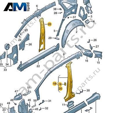 Внутренняя часть стойки В Volkswagen id4/id5 2021-2024 11A809219AКупить внутреннюю часть стойки В 11A809219A Фольксваген id4/id5 2021-2024- минимальная цена