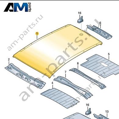 Крыша Volkswagen id4/id5 2021-2024 11E817111BКупить крышу 11E817111B для Фольксваген id4/id5 2021-2024 на выгодных условиях