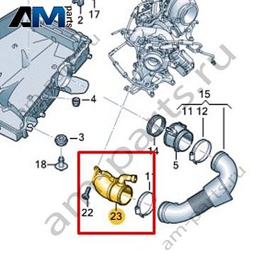 Патрубок VAG 057129637TКупить патрубок 057129637T Фольксваген/Ауди/Шкода- акция