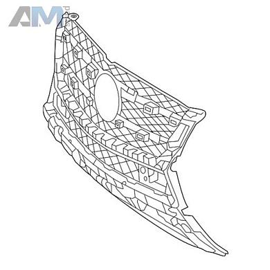 Решетка переднего бампера центральная Mercedes GLS 2015-2019 A1668852665
