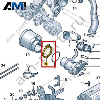 Хомут VAG 04L131455FКупить хомут 04L131455F Фольксваген/Ауди/Шкода- выгодные цены