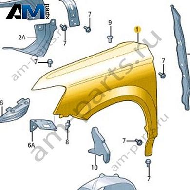 Переднее правое крыло Volkswagen Taos 2021-2023 2GL821022Купить переднее правое крыло 2GL821022 для Фольксваген Таос 2021-2023- акция