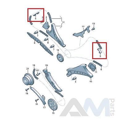 Планка успокоителя левой/правой цепи на Volkswagen Touareg III (2018-2023) 3.0TFSI 079109470