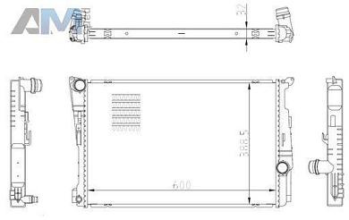 Радиатор охлаждения двигателя (NRF) 59228 для BMW X3 (F25) 2011-2017 20dX B47