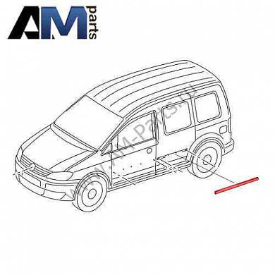 Молдинг задней двери левый Caddy 2K5853535FGRU