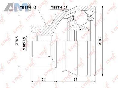 ШРУС наружный LYNX для Audi A5 (8T) 2007-2016 CO-3829