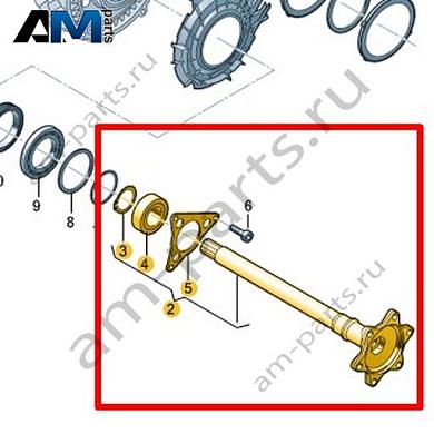 Вал с фланцем VAG 0MA409343BКупить вал с фланцем 0MA409343B на Фольксваген/Ауди/Шкоду- акция