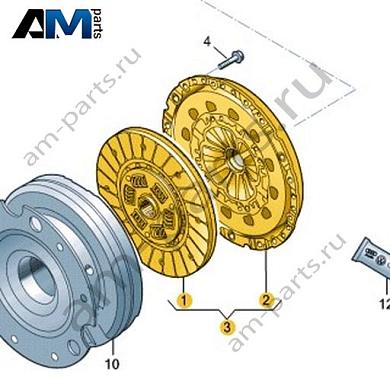 Комплект сцепления (диск/корзина) VAG 0DJ141015Купить комплект сцепления (диск/корзина) 0DJ141015 на Фольксваген/Ауди/Шкоду по минимальной цене