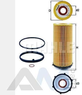 Масляный фильтр KNECHT (OX560D) на BMW 5 серия (F10) 530d
